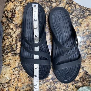 Black Croc Sandals